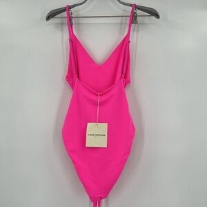 Mara Hoffman Gamela Self-Belt One-Piece Swimsuit in Hot Pink sz M NWT $250 Swim